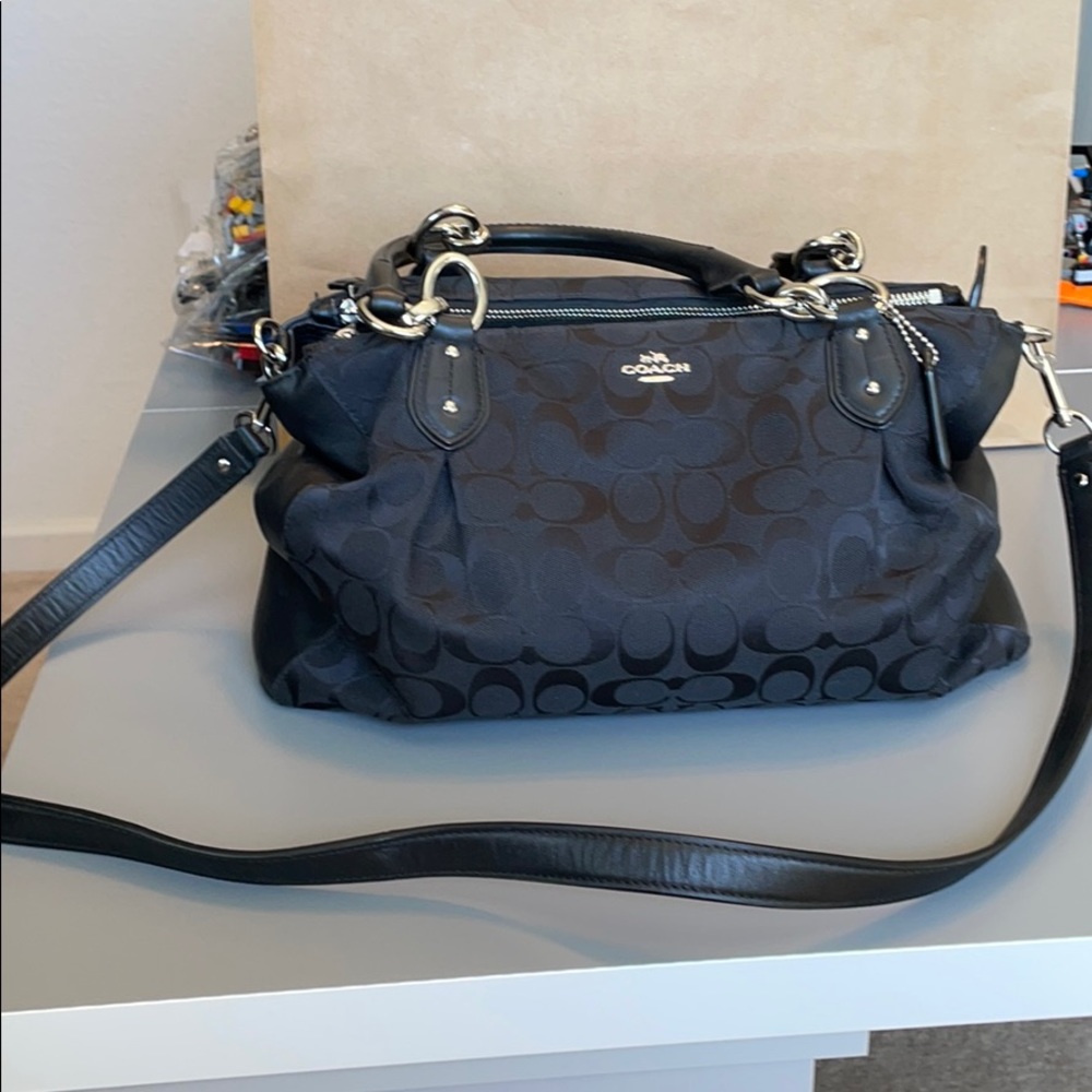 Coach Black Signature Bag